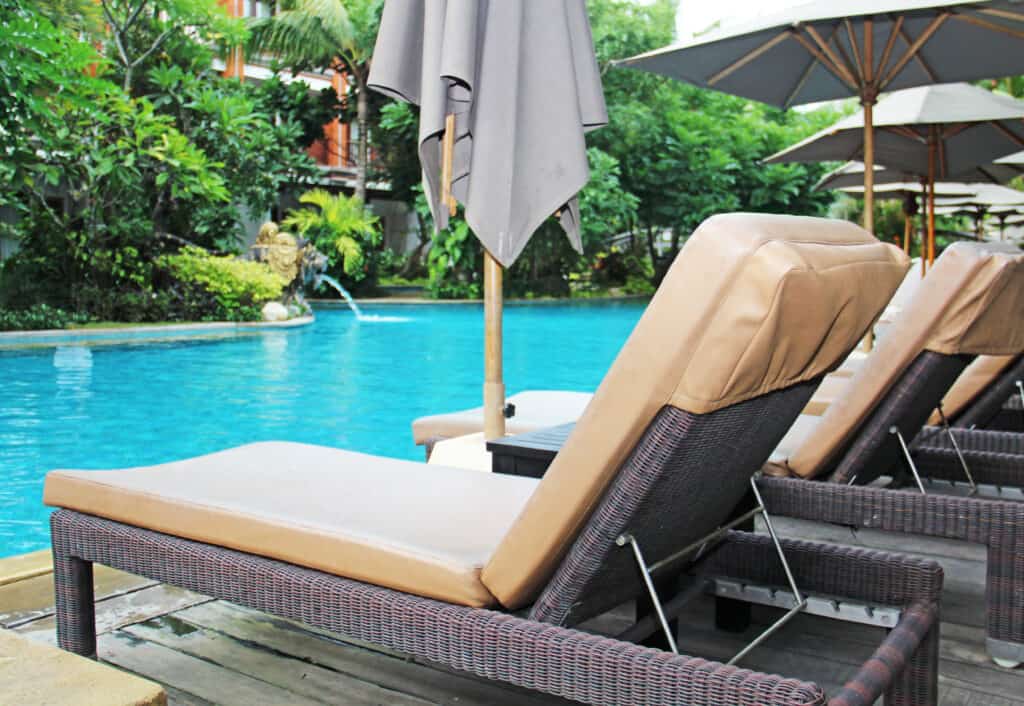 lounge at tropical resort