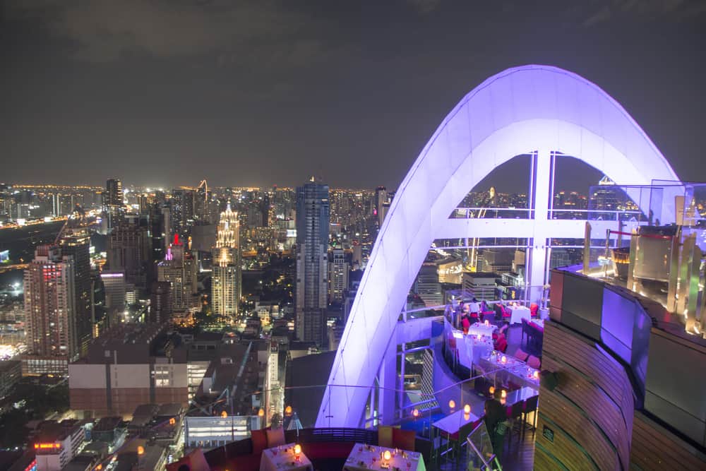Exploring Bangkok's sky bar scene at night with a view of the city: A nightlife guide.