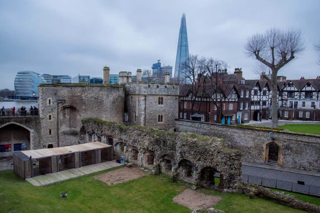 A view of london from the tower of london.