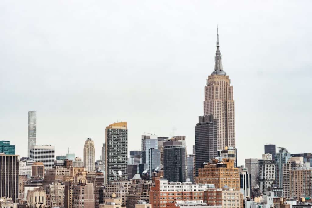 A view of the Empire State Building in New York City during March.